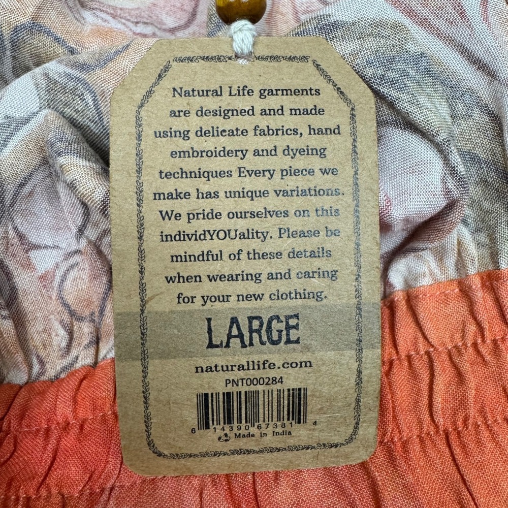 NWT Natural Life Boho Wide Leg Palazzo Pants Womens Large Floral Artsy Festival - Picture 4 of 11